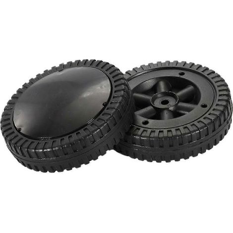 Roues de 6 pouces avec calandre, pneus noirs, roulement en douceur (paquet de 2) (1/5)