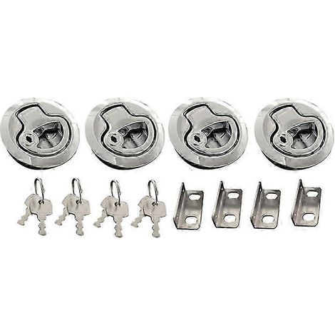 Lot de 4 loquets de trappe de bateau à montage encastré pour camping-car, yacht, camion, remorque, trappe de pont D (1/5)