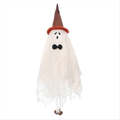 1 Stück hängender Halloween-Geist mit orangefarbenem Hexenhut, gruselige Heimdekoration. (1/5)