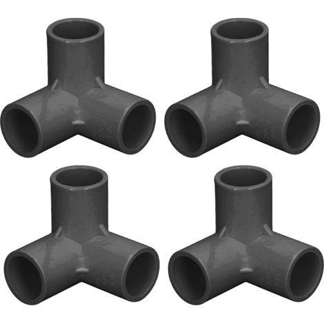 Lot de 10 raccords de tuyauterie en T à angle droit en PVC, diamètre intérieur 20 mm, noir (1/5)