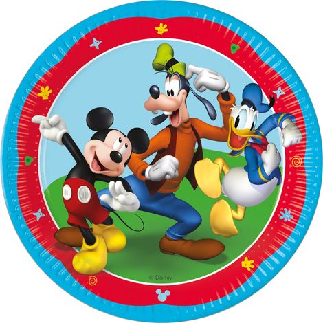 Piatti di carta di Topolino, 23 cm, 8 pezzi