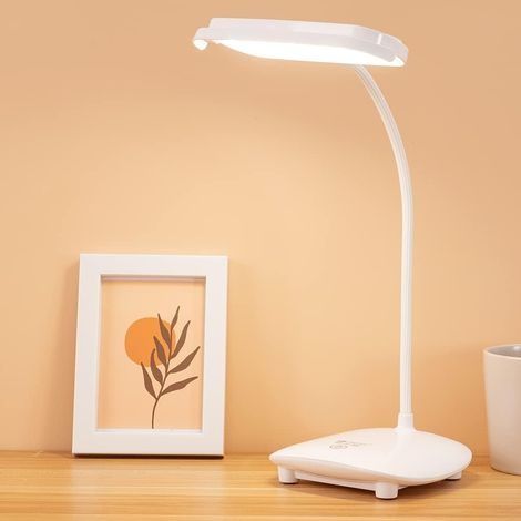 Lampe de bureau Lampe de table sans fil rechargeable USB 2 Batterie 3200mah 40 LED Lecture Livre Lampe Kind Touch Light 3 Couleurs 6 Mode Dimmable Chevet Batterie Lampe Chambre (1/5)