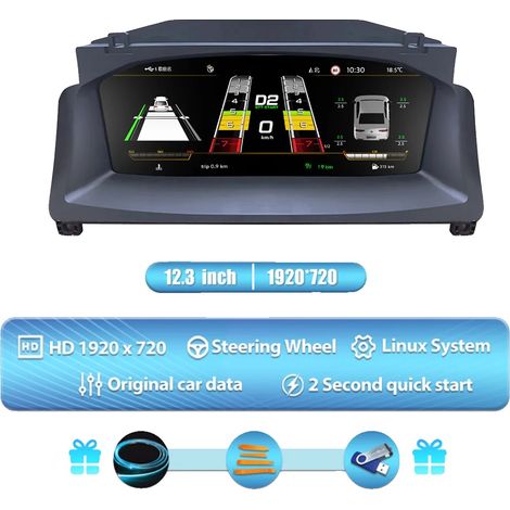 Digitales Armaturenbrett-Cluster, kompatibel mit VW T6 16-22, 12,3 Zoll HD IPS-Bildschirm, mehrere Anzeigemodi, Für VW T6 16-22 (1/2)