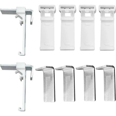 Soportes de sujeción para persianas enrollables de 6 piezas, no requieren perforación, soportes de sujeción dobles para persianas enrollables de PVC, madera y ventanas de puertas. (1/5)