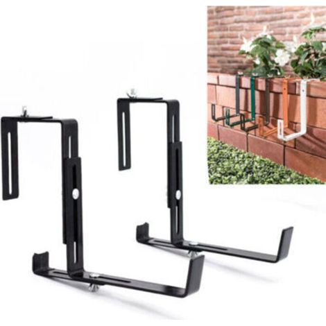 Support de jardinière en acier inoxydable Dimensions ajustables pour rambarde Résistant aux intempéries Stabilité renforcée (1/4)