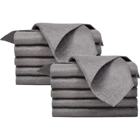 Chiffon de Nettoyage Magique Epaissi, Chiffon de Nettoyage en Microfibre Magique sans Traces, Chiffon de Nettoyage Réutilisable pour Cuisines,Verre,Voitures et Fenêtres (10pcs) (1/5)