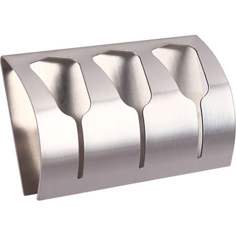 Lntyq Porte Serviette Salle de Bain Adhésif, Patère Torchons Cuisine avec 3 Crochets INOX Brossé, 10 kg (1/4)