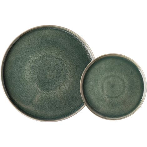 Service de table 12 pièces en grès - Vert - Jade (1/5)