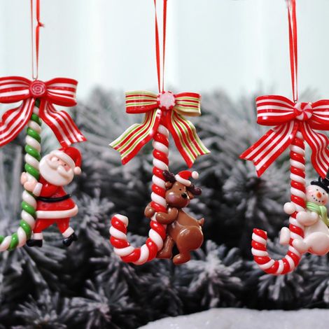 Weihnachtsdekorationen, Weihnachtsmann, Schneemann, Rentier aus Süßigkeiten, Weihnachtsbaumschmuck, Schneemann-Stil (1/5)