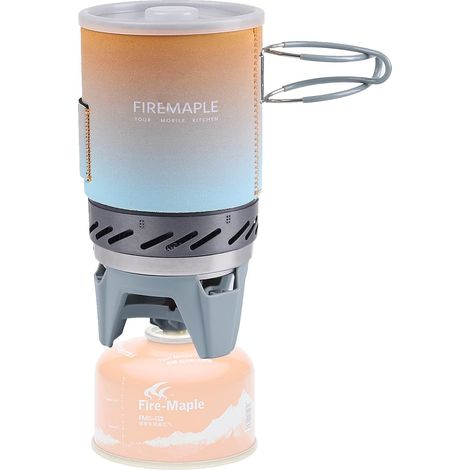 Système Réchaud Gaz de Camping Portable X1 Dégradé ébullition plus rapide, échangeur thermique, allumage piézo, pot tout-en-un compact et robuste, réchaud portable (1/5)