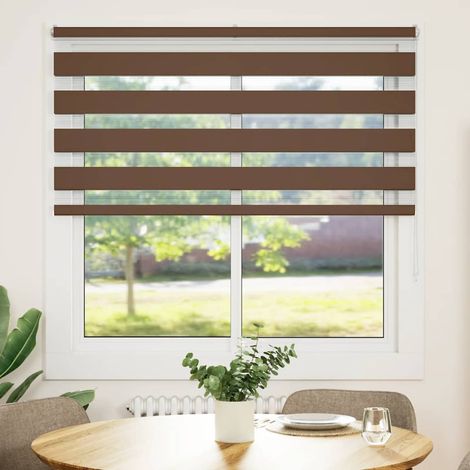 Maison Exclusive - Estor cebra marrón 140x150 cm tejido ancho 135