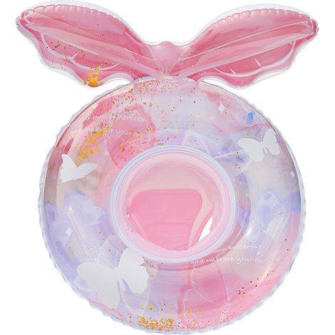 Bouée flottante pour bébé et tout-petit – Siège de bain sécurisé avec dossier en forme de papillon scintillant, anti-basculement, idéale pour la natation, les jeux aquatiques et la découverte de l’eau