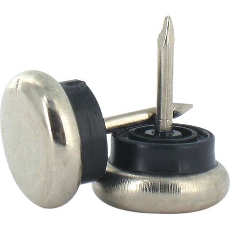 Patin nickelé à clouer Ø 22 mm - Lot de 4