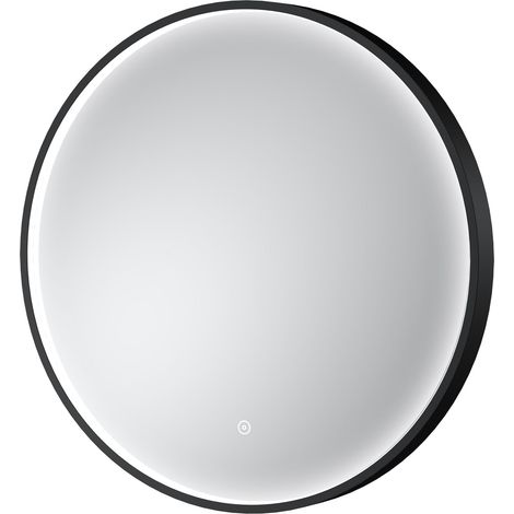 Hudson Reed Mensa Black Inset Framed LED Touch Sensor Bathroom Mirror 600mm H x 600mm W