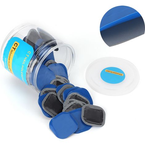 80 pastilles de réparation pneu, sticks caoutchouc 45x45mm, kit crevaison auto moto, rustines universelles (1/5)