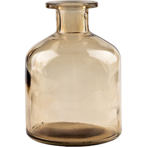Jarrones de cristal, jarrones pequeños, botellas de cristal decorativas, centros de mesa para bodas, jarrones vintage (250 ml - 1 jarrón amarillo) (1/5)