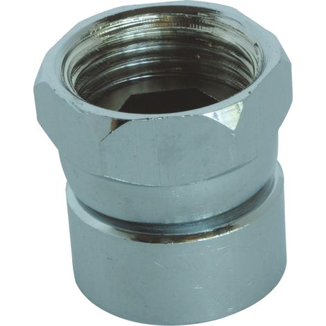 Raccord chromé F15/21 avec écrou tournant - Installation facile, finition esthétique en laiton, idéal pour eau chaude et froide, compatible avec robinetterie standard (1/4)