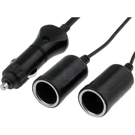 Double prise allume-cigare avec rallonge 5A 12V 2x2.5A