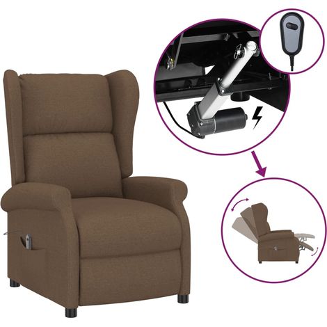 Home Poltrona Relax Massaggiante Reclinabile,Sedia Reclinabile Marrone in Tessuto -EBV47823 (1/5)