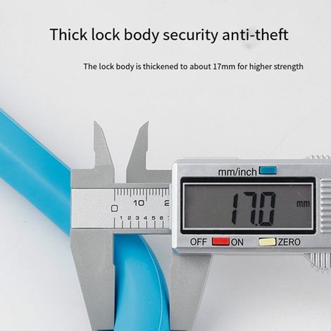 One black alloy steel bicycle U-shaped silicone padlock for electric bikes, double-opening, thickened and hardened. (1/4)