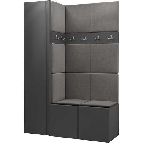 Conjunto para recibidor Pinis IX, Manila 16, 186x124x46cm, Tapiz, Aglomerado laminado, Colocada, Montada en la pared