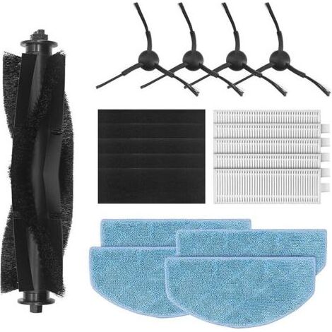 FENOPLASTICAFOREHILL Kit accessoires pour aspirateur robot Tikom G8000, G8000 Pro & Honiture G20, G20 Pro, 5 brosses rouleaux haute performance, 5 filtres HEPA, 4 brosses latrales, 4 tampons de net (1/5)