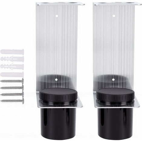 2 supports de rangement pour entonnoirs à huile en alliage d'aluminium, comprenant un support de fixation, 4 vis et des coupelles amovibles en plastique. Idéal pour atelier, garage ou maison. (1/5)