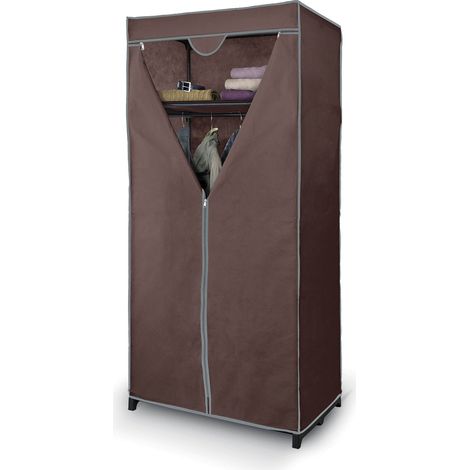 Armoire Classic en TNT avec Étagère, Polypropylène/Acier/Papier Carton, Marron, 50 x 75 x 160 cm