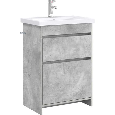 Bathroom Furniture Set Concrete Grey 61 x 40 x 84.5 cm vidaXL (1/5)