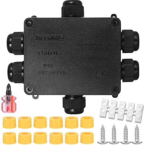 Waterproof Junction Box Outdoor Waterproof Junction Box Cable Connector Housing Connections Cable Diameter 4mm-12mm (1/5)