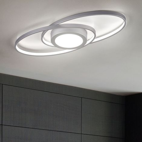 Plafonnier Galaxy Double Spirale Titane Led 27w Eclairage Trio Dimmable (1/5)