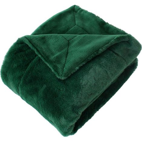 Plaid Imitation Fourrure "Rabbit Pop" 125x150cm Vert