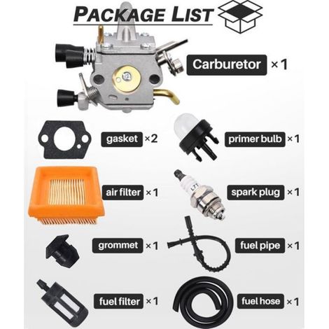 Carburateur - Pour Débroussailleuse STIHL FS120 FS200 FS250 FS300 FS350 FR350 - Kit Réparation 10 Pièces (1/3)