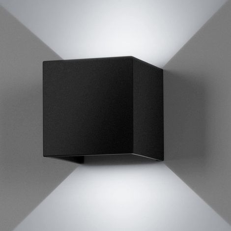 Applique LED cubo nera da parete 12W IP65 – Luce calda, naturale o fredda – Up & down per esterno (Copia) - Colore della luce: Luce fredda