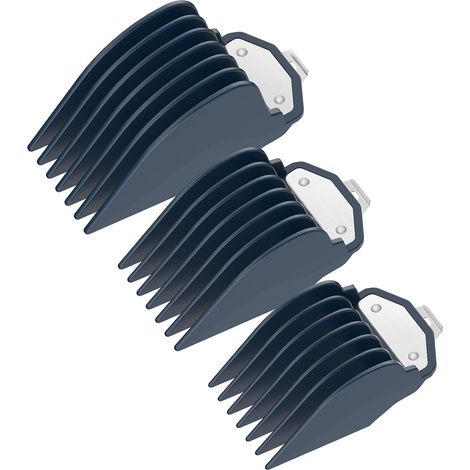 32/38/51mm Hair Clipper Combs, Metal Clip, Accessories for Hair Clippers and Shavers, Fits All Full Size Clippers (10, 12, 16, Blue)