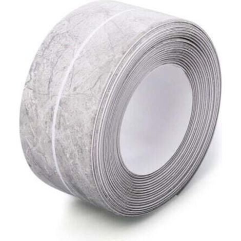 Nastro sigillante impermeabile (effetto marmo grigio) 3,8 cm x 3,2 metri. Striscia sigillante in PVC per cucina e bagno, per lavello, WC e vasca da bagno.