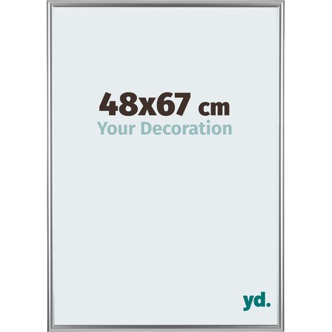 yd. - Cadre photo 48x67 - Argent - Plastique - Bordeaux