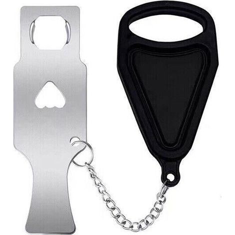 Quincaillerie de verrouillage de porte portable Addalock pour la sécurité des voyages, des hôtels et de la maison - Dispositif anti-intrusion noir (1/5)