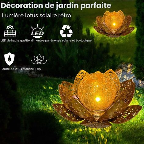 Lotus Solar-Gartenleuchte, Gartendekoration, warmes Licht, LED-Solar-Gartenleuchte für Rasenwege, Terrasse und Balkon (1/5)