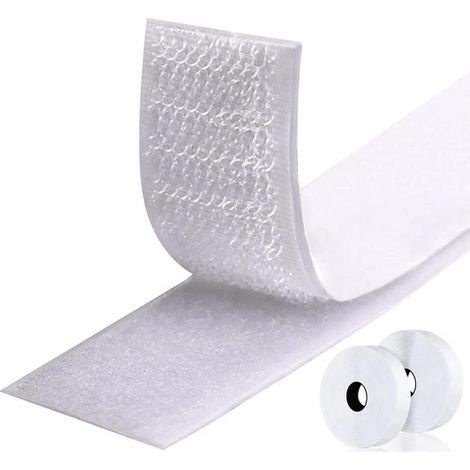 pièces - Fermetures velcro auto-adhésif - blanc - Velcro - Velcro auto-adhésif - Rouleau de Velcro - 4 mètres - nylon (1/5)
