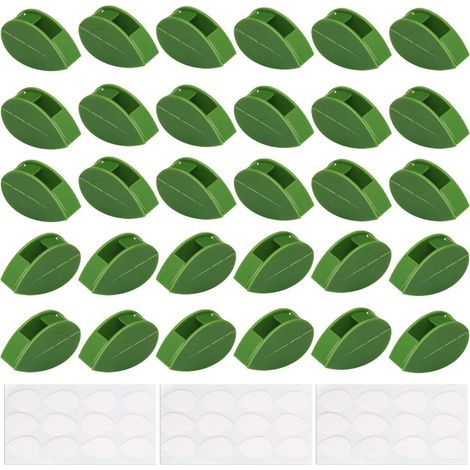30 Pieces Climbing Plant Wall Clips, Vine Fixing Clips, Self-Adhesive Leaf-Shaped Plant Clips with Glue Dots (1/5)