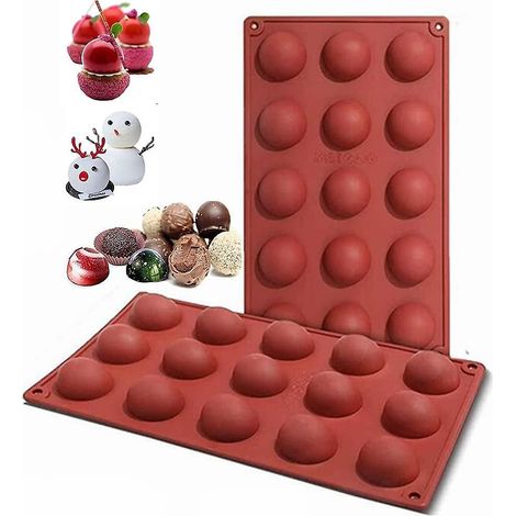 2-teilige Silikon-Halbkugelform, Schokoladenformen, Backformen zur Herstellung von Schokolade, Kuchen, Gelee, Mousse usw. (1/5)