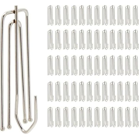 Confezione da 60 ganci plissettati in acciaio inox 304 con 4 punte (1/4)