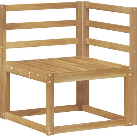 Sofá de esquina para exteriores Madera de Acacia Sólida Blanco vidaXL