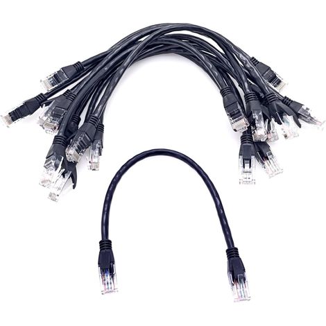 Cat 6 Ethernet Câble, 30 cm10 Gbit/s, haut débit, connecteur RJ45 pour modem, routeur, ordinateur et ordinateur portable (1/5)