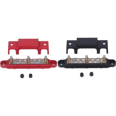 Paar 10x8 Schraubklemmen-Stromverteilerblock 3 x 1/4-Zoll-Sammelschiene für Wohnmobil Yacht
