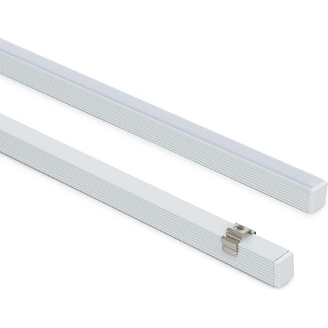 Perfil Aluminio Superficie Mini para Tira LED hasta 6 mm con Tapa Continua Blanco 2 m Blanco traslúcido (1/5)