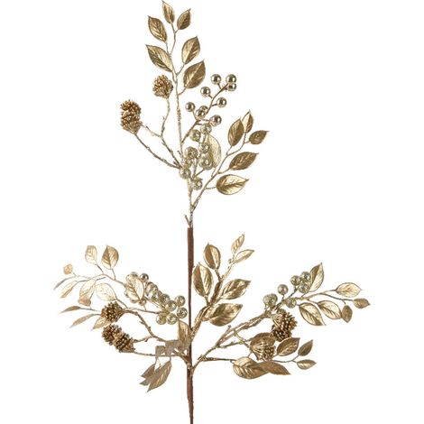 Ramo decorativo color oro per decorazioni e composizioni di fiori h 68 cm (1/2)