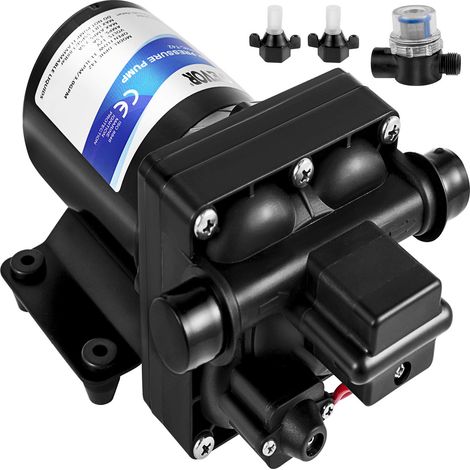 VEVOR Pompa per acqua dolce, 12 V, pompa a spruzzo autoadescante, 3 GPM RV pompa acqua con interruttore a pressione 45 PSI pompa ad acqua autoadescante, filtro rimovibile 12 V pompa a membrana (1/5)