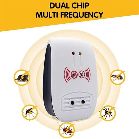 FOREHILL 4 Packs Répulsif Ultrasons, Intérieur Electronique Ultrasonic Pest Repeller pour Insectes, Moustiques, Souris, Fourmis, Cafards - (Mise à niveau, prise standard européenne) (1/3)